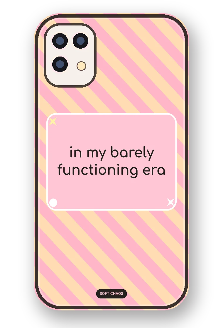 In My Barely Functioning Era phone case mockup