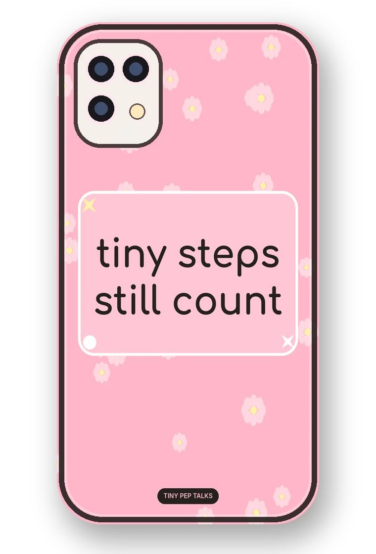 Tiny Steps Still Count phone case mockup